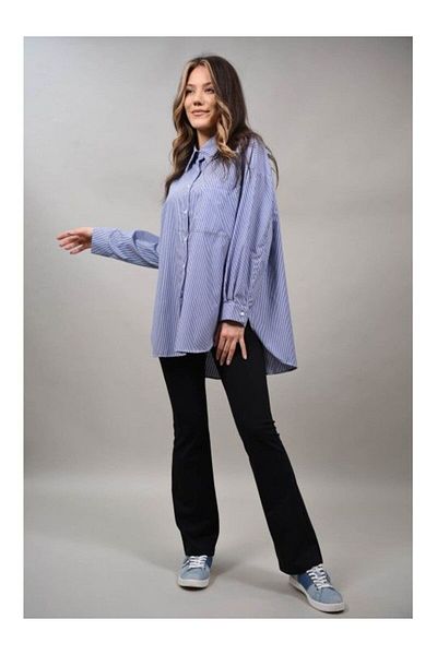 FASHIONLAND CAMASA OXFORD LUNGA IN DUNGI AGRI TALIE UNICA Denim