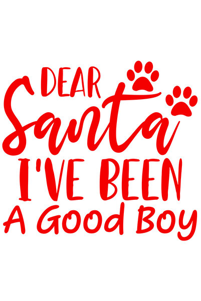 StoryGift Romania Sticker Exterior cu labute si mesajul "Draga mosule, am fost un baietel bun" , Vinyl Rosu,