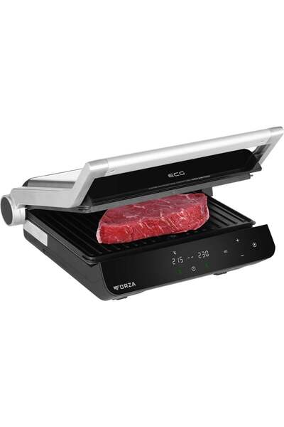 ECG Electric grill FORZA 5200 Fuego, 2000W, 80-230 °C, 2 thermostats, timer, 180° opening,