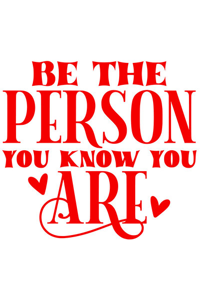 StoryGift Romania Sticker Exterior cu inimioare si textul "Be the person you know you are" - bunatate obiect