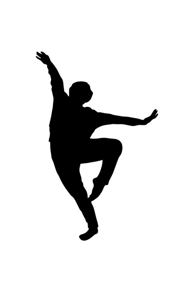 StoryGift Romania Sticker Autocolant 30CM Exterior cu un baiat care danseaza - miscari , Vinyl Negru, 30 cm