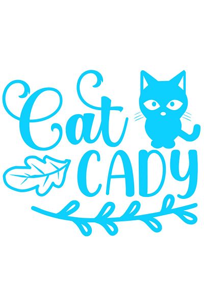 StoryGift Romania Sticker Eticheta 50CM Exterior cu o pisicuta si textul "Cat caddy" - pisicuta care cara mingil