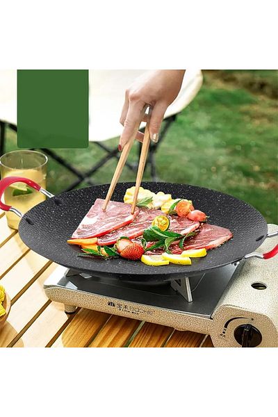 Generic 38cm Double Handle Cast Iron Grill Pan