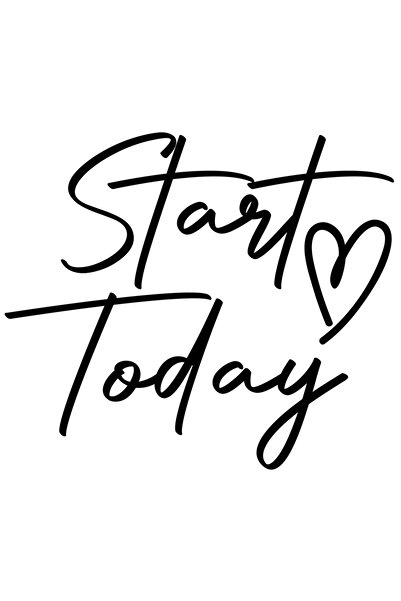 StoryGift Romania Sticker Exterior cu inimioara si mesaj care te indeamna sa incepi chiar de azi , Vinyl Neg