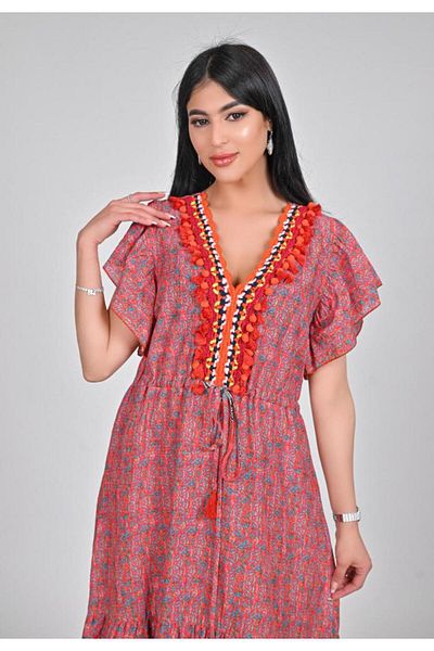 Opera Gypsy-patterned linen jalabiya