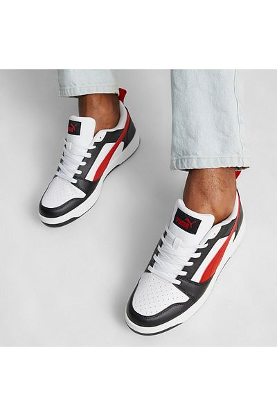 Puma Rebound Layup Lo Unisex Sneaker White Red Black