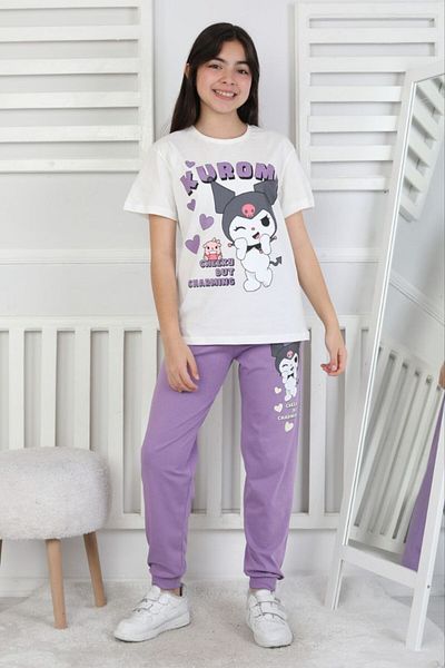 bunny hopp 100% Cotton Summer Short-Sleeved Anti-Sweat Soft Fabric Girl's Pajamas Set