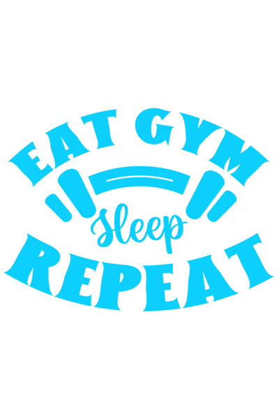 StoryGift Romania Sticker Eticheta 40CM Exterior cu o haltera si textul "Eat ...