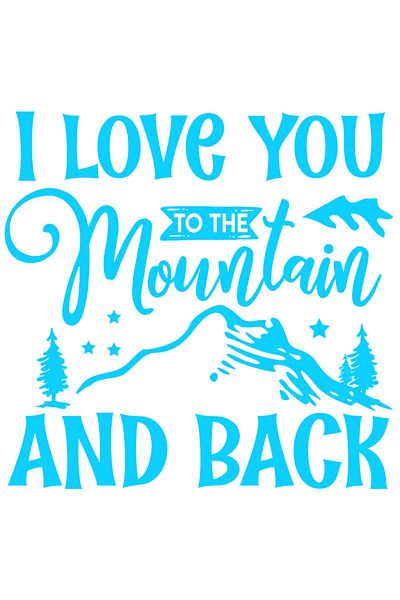 StoryGift Romania Sticker Adeziv 90CM Exterior cu munte si brazi cu mesajul "Te iubesc pana la munte si inapoi"