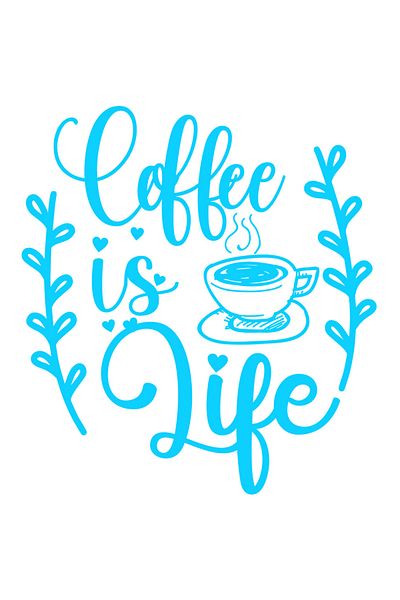 StoryGift Romania Sticker Eticheta 40CM Exterior cu inimioare si mesajul in engleza "Coffee is life" - cafeaua e