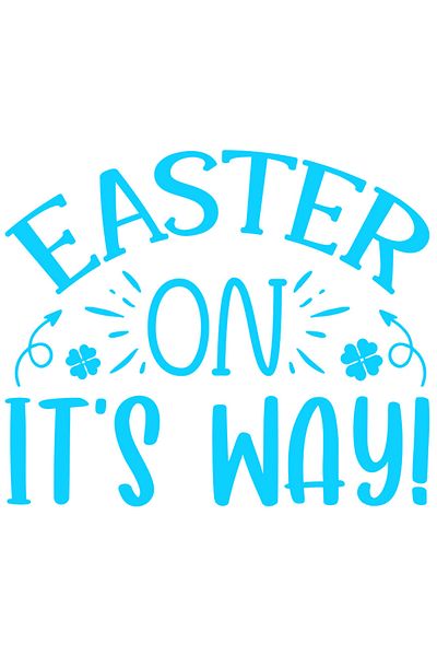 StoryGift Romania Sticker Eticheta 40CM Exterior cu mesajul in engleza "Easter on it's way" - Pastele e pe drum