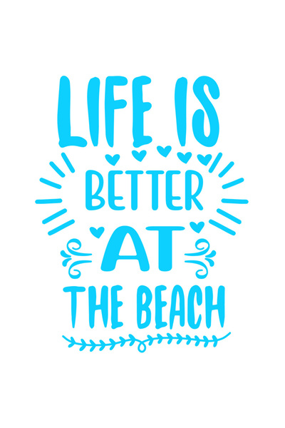 StoryGift Romania Sticker Autocolant 70CM Exterior cu mesajul "Life is better at the beach" - viata este mai bun