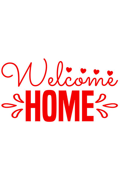 StoryGift Romania Sticker Exterior cu inimioare si mesaj de bun-venit acasa ,...