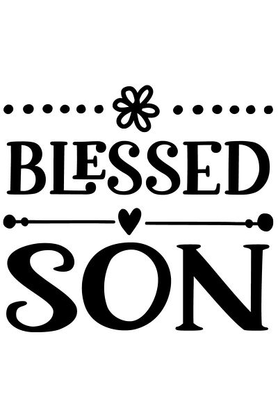 StoryGift Romania Sticker Eticheta 40CM Exterior cu textul in engleza "Blessed son" - fiu binecuvantat parinti b