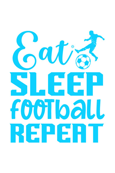 StoryGift Romania Sticker Eticheta 40CM Exterior cu mesajul "Eat sleep, footb...