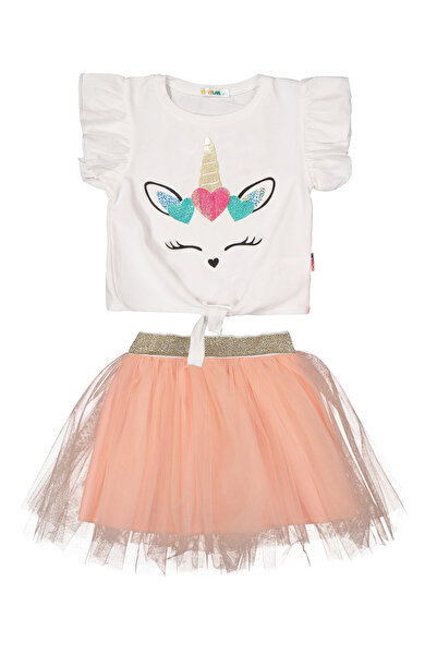 Yuvam Baby 1-4 Years Old Girl Unicorn Printed Tutu Skirt 2-Piece Summer Suit