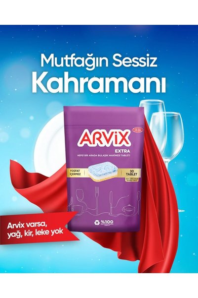 arvix Arvix All in One Dishwasher Tablets Extra 2 Pack of 60