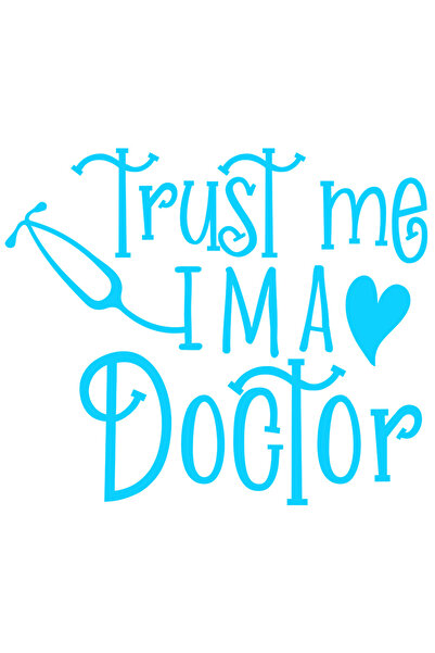 StoryGift Romania Sticker Exterior cu inimioara pentru doctori cu mesajul "Ai incredere in mine, sunt doctor