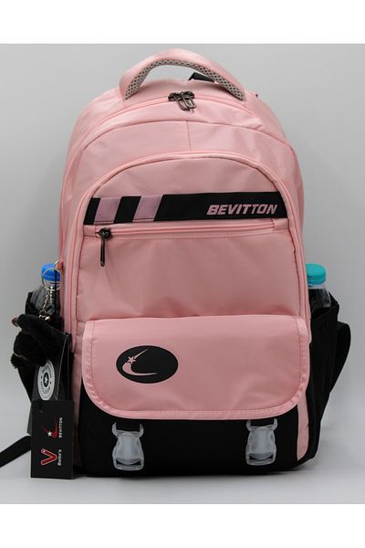 Bevitton Bvt-34300 Σχολική τσάντα Αδιάβροχη Ειδική Υφασμάτινη Σχολική Τσάντα Πλάτης Μαύρη σε σκόνη
