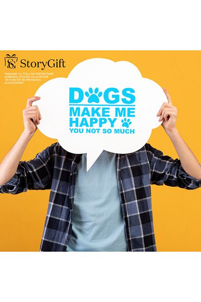StoryGift Romania Sticker Exterior pentru cei care apreciaza mai mult cainii decat oamenii cu mesaj in engle