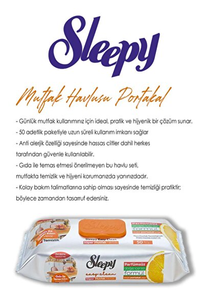 Sleepy Portakal, Greyfurt ve Bergamot Süper Mutfak Havlusu 50'li ve ROSIE