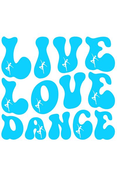 StoryGift Romania Sticker Exterior cu textul "Live, love, dance" - traieste iubeste danseaza , Vinyl Albastr