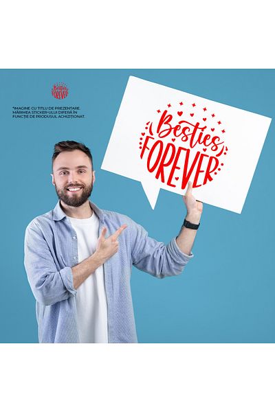 StoryGift Romania Sticker Adeziv 90CM Exterior pentru cele mai bune prietene pe viata - inimioare , Vinyl Rosu, 90 cm