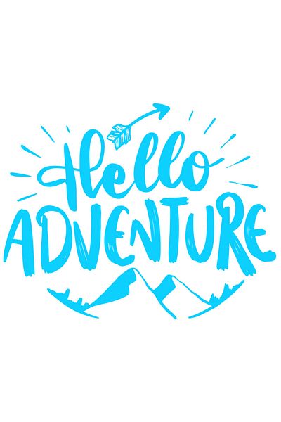 StoryGift Romania Sticker Eticheta 50CM Exterior cu salutul in limba engleza "Hello, adventure" - buna aventura