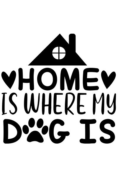 StoryGift Romania Sticker Eticheta 50CM Exterior cu inimioare si textul ""Acasa" este acolo unde se afla cainele