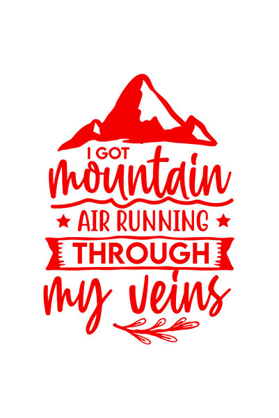 StoryGift Romania Sticker Adeziv 90CM Exterior cu munti si mesajul "I got mountain air running through my veins"
