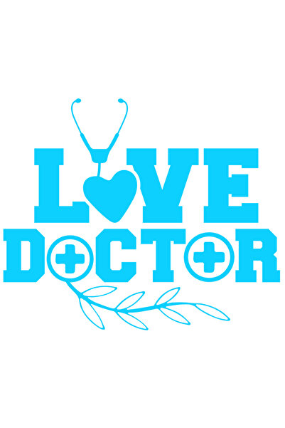 StoryGift Romania Sticker Eticheta 40CM Exterior cu textul "Love doctor" - do...