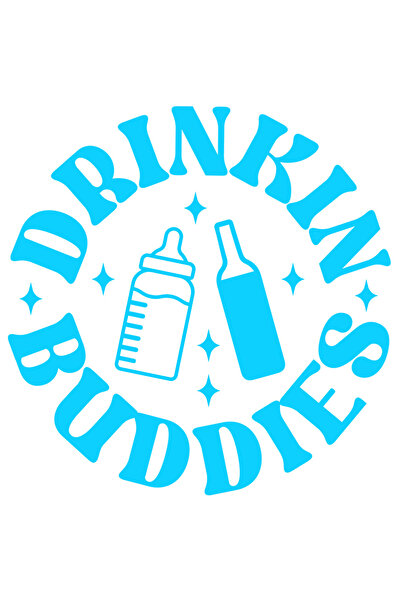 StoryGift Romania Sticker Autocolant 70CM Exterior cu textul in engleza "Drinkin' buddies" - amici de bautura bi