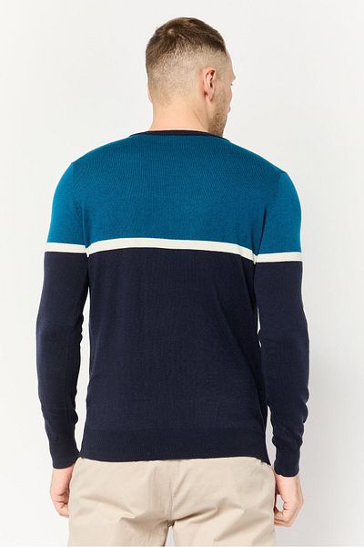 Harmont & Blaine Jeans Men Crew Neck Colorblock Sweater, Multicolor