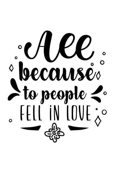 StoryGift Romania Sticker Autocolant 30CM Exterior cu text in engleza "All, because to people fell in love" , Vi