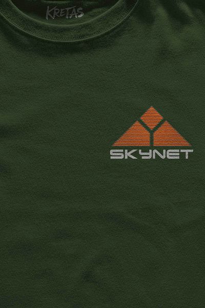 Kretas Μπλουζάκι Unisex Χακί Τεχνητής Νοημοσύνης SkyNet Terminator Τεχνητής Νοημοσύνης AI Minimal εμπριμέ μπλουζάκι