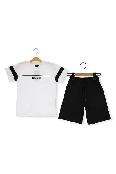 Atabay Kids Atabay 211-05-25 Men's Suit with Pocket Shorts Forever Printed 5/12 Years