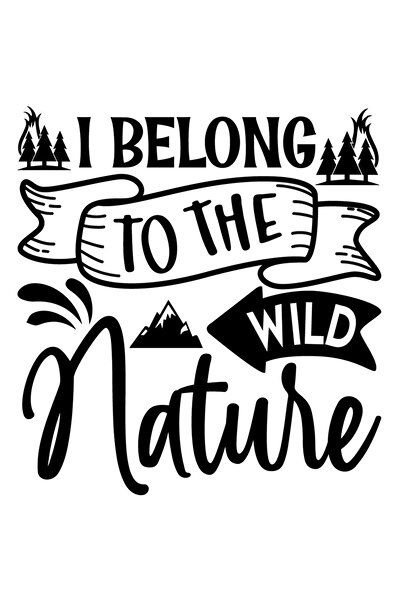 StoryGift Romania Sticker Exterior cu munti si brazi cu mesajul "Ii apartii naturii salbatice" , Vinyl Negru