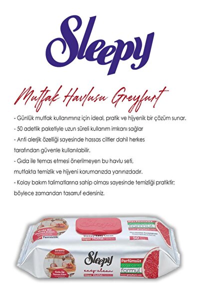 Sleepy Portakal, Greyfurt ve Bergamot Süper Mutfak Havlusu 50'li ve ROSIE