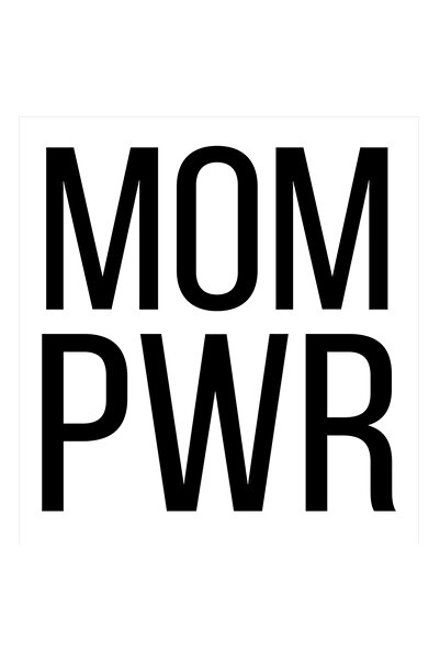 StoryGift Romania Sticker Eticheta 40CM Exterior cu mesajul "Mom pwr" intr-un chenar - puterea mamei , Vinyl Neg