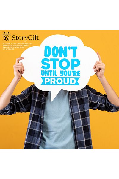 StoryGift Romania Sticker Adeziv 90CM Exterior cu mesaj care te indeamna sa nu te opresti pana cand nu esti mand