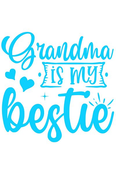 StoryGift Romania Sticker Autocolant 30CM Exterior cu inimioare si textul "Grandma is my bestie" - bunica e cea