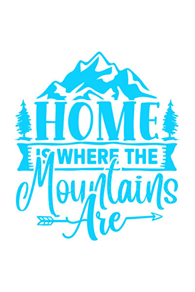 StoryGift Romania Sticker Autocolant 30CM Exterior cu munti si brazi cu mesajul "Home is where the mountains are
