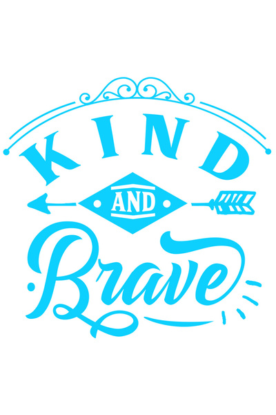 StoryGift Romania Sticker Exterior cu textul "Kind and brave" - buna si curaj...