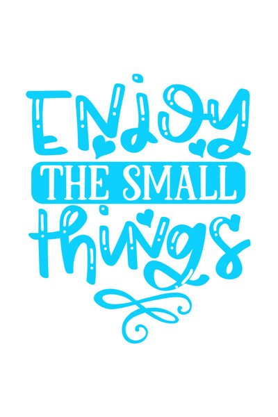 StoryGift Romania Sticker Eticheta 40CM Exterior cu inimioare si textul "Enjoy the small things" - bucura-te de