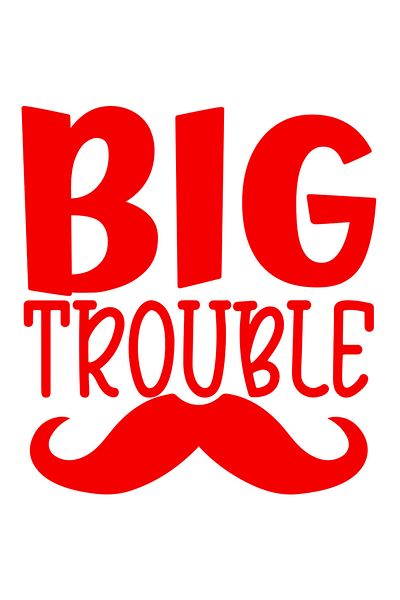 StoryGift Romania Sticker Eticheta 50CM Exterior cu textul "Big trouble" - problema mare ai dat de belea , Vinyl