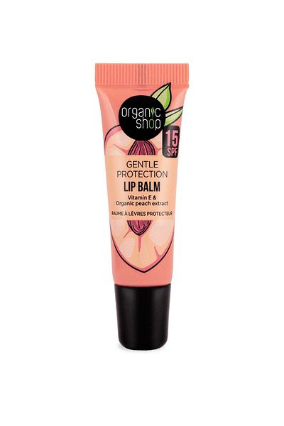 organic shop Gentle Protection Lip Balm SPF 15 Vitamin E & Peach Extract 10ml