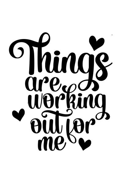 StoryGift Romania Sticker Eticheta 40CM Exterior cu inimioare si textul "Things are working out for me" - lucrur