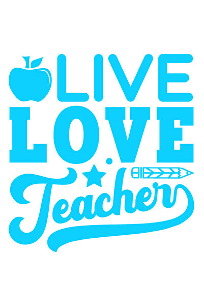StoryGift Romania Sticker Autocolant 30CM Exterior pentru profesorii pasionati de meserie cu mesajul "Live, love