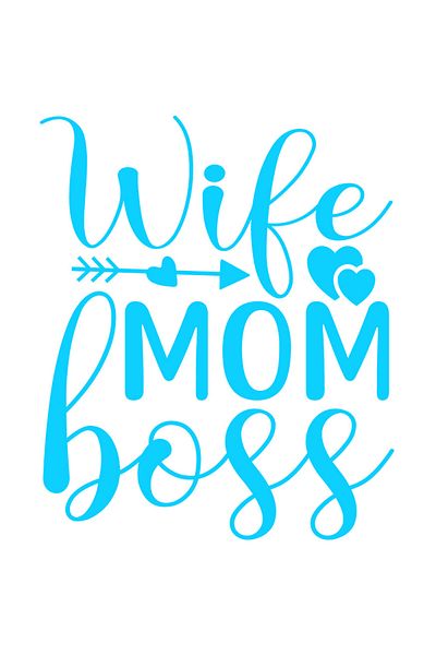 StoryGift Romania Sticker Eticheta 40CM Exterior cu inimioare si textul "Wife, mom, boss" - sotie loiala mama iu