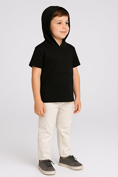 Dİ GİYİM ERKEK ÇOCUK PAMUKLU UNISEX KAPŞONLU TSHIRT